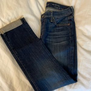 7 for all mankind skinny crop & roll jeans